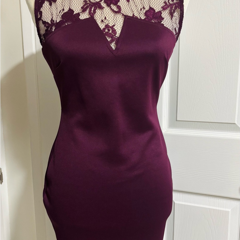 Elegant Burgundy Lace Dress